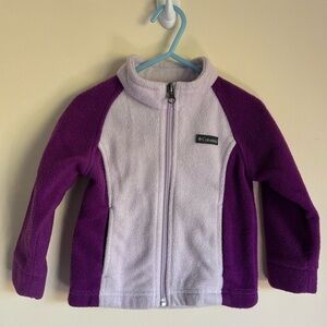 Columbia Girls' Benton Springs Two-Tone Purple and White Fleece Jacket Size 2T